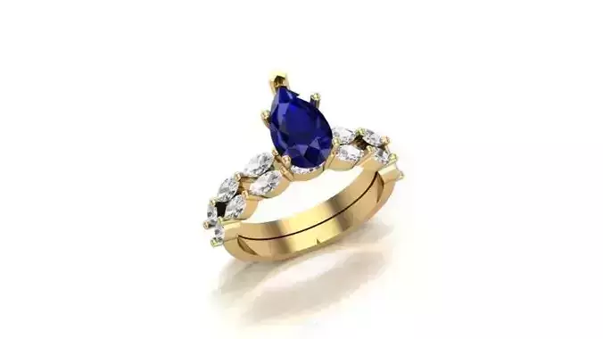 A Regal Flourish The Pear and Marquise Diamond Ring Band