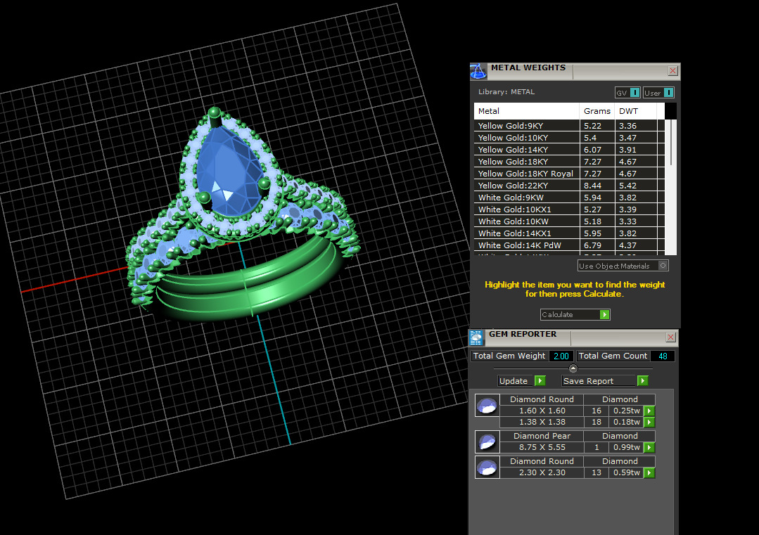 A Harmonious Union The Pear Tanzanite Halo Diamond Bridal Set 3D print model_4