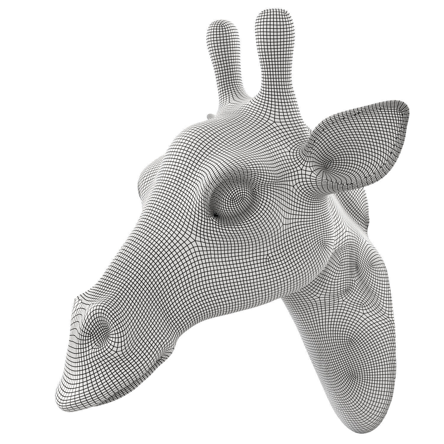 Decorative Giraffe Head Black 3D model_6