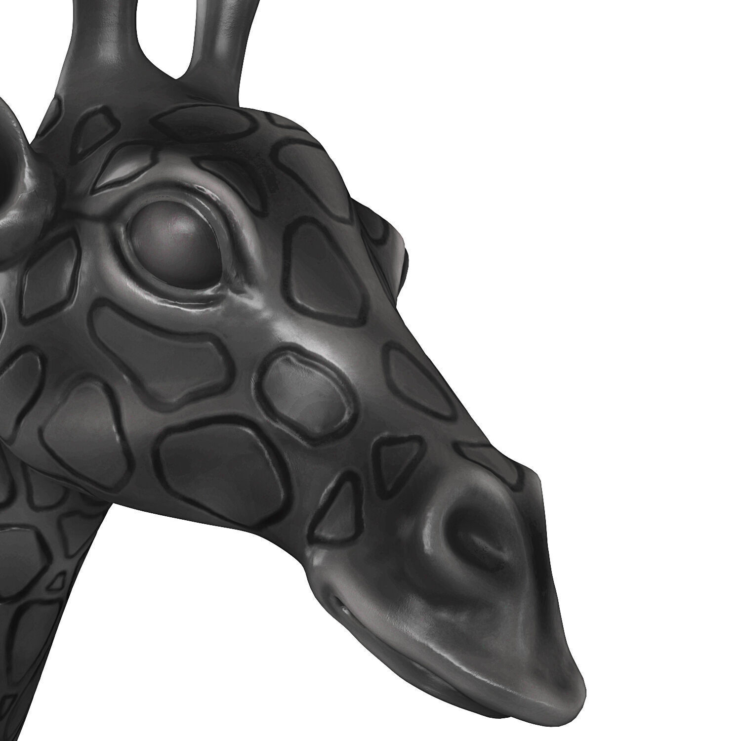 Decorative Giraffe Head Black 3D model_4