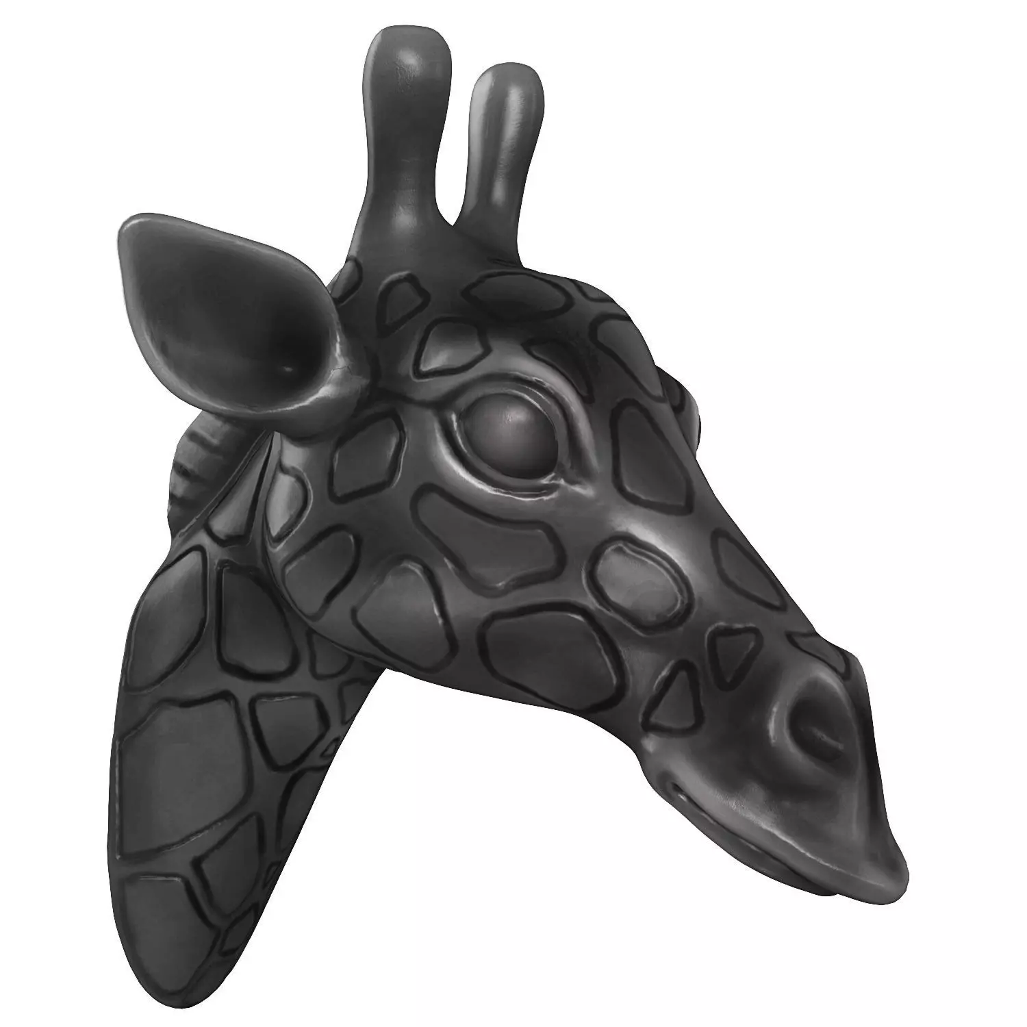Decorative Giraffe Head Black 3D model_0