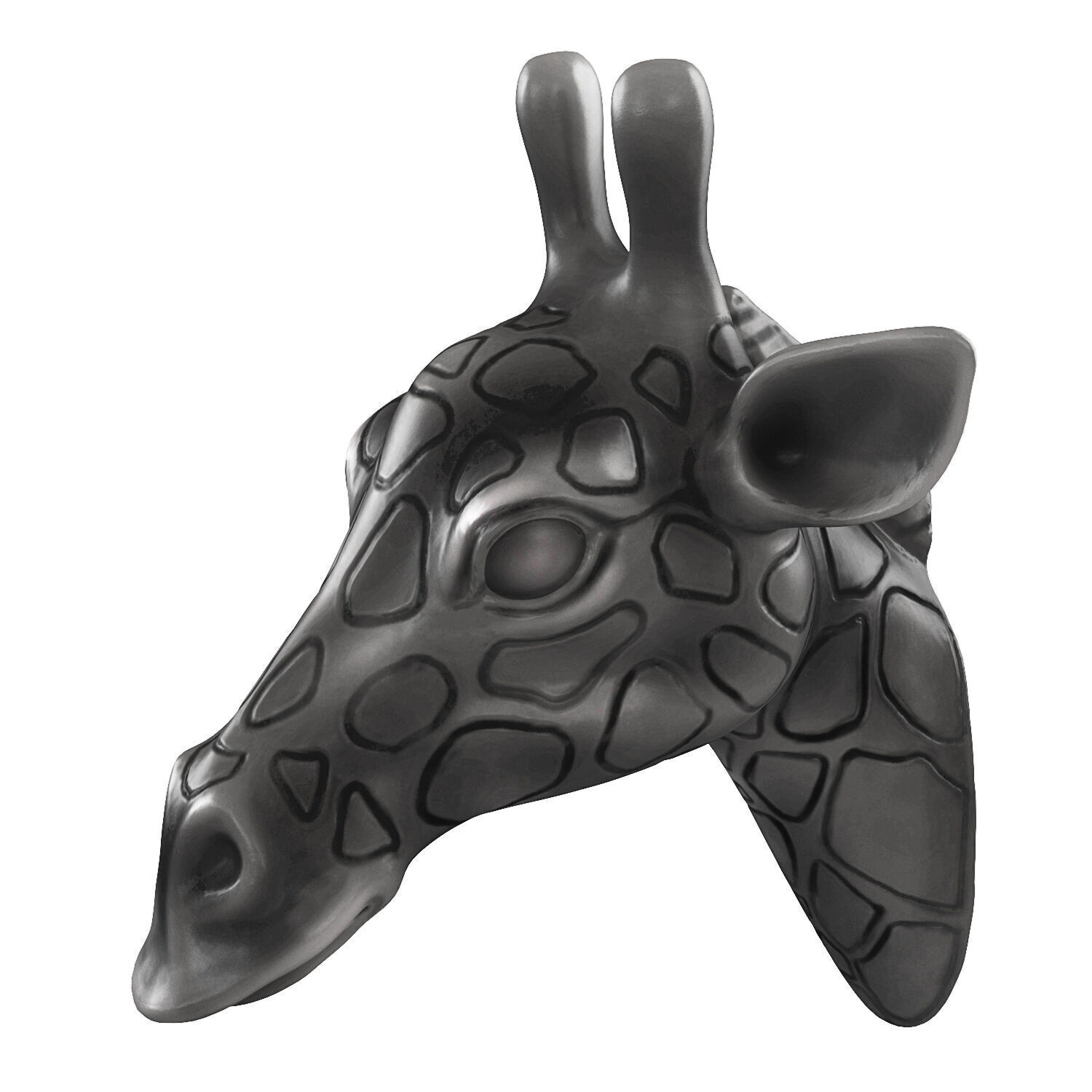 Decorative Giraffe Head Black 3D model_1