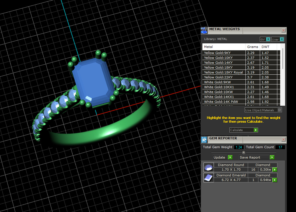 The Emerald Cut Sapphire with Diamond Accented Shank Ring 3D print model_4