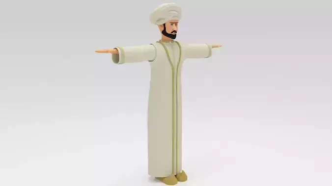 Character Ibnu Batutah Muslim explorers Rigged Lowpolys 