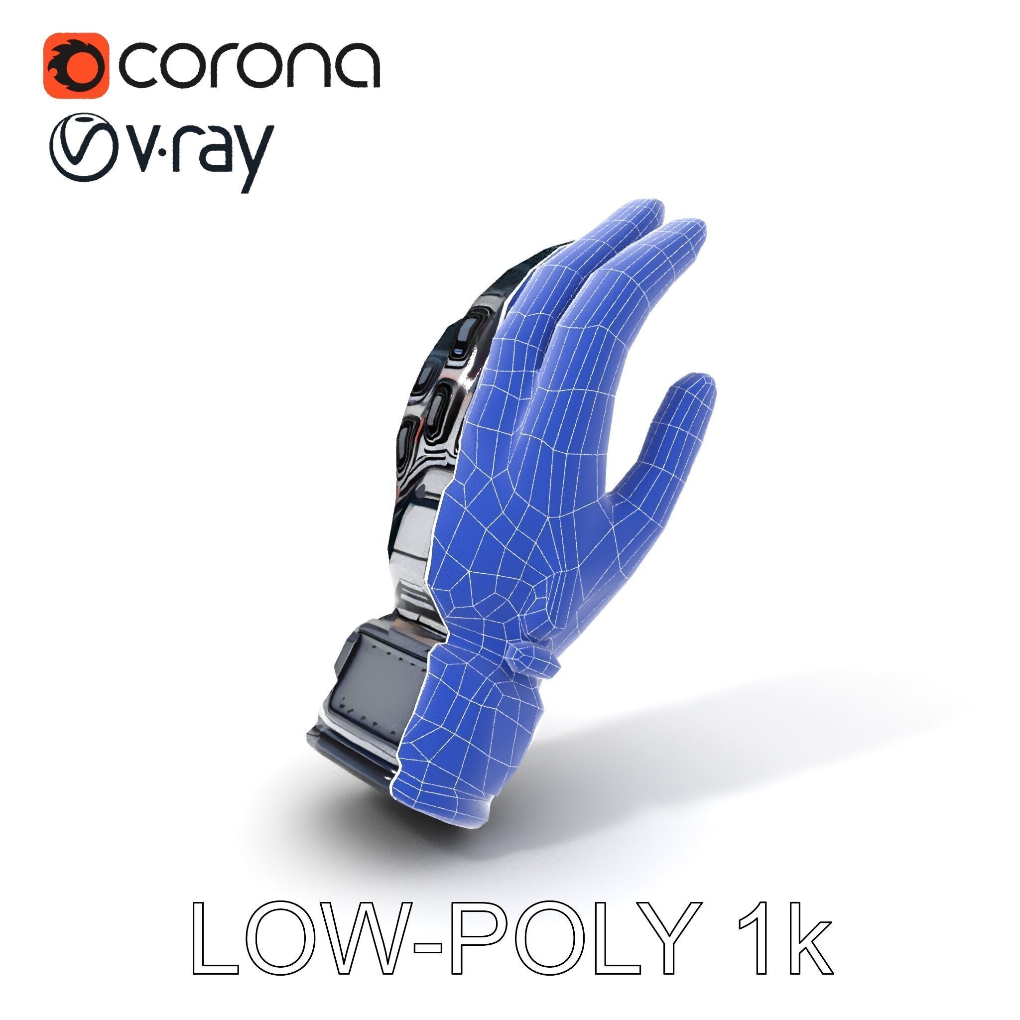 Futuristic Tech Glove Model Pack Low-poly 3D model_15
