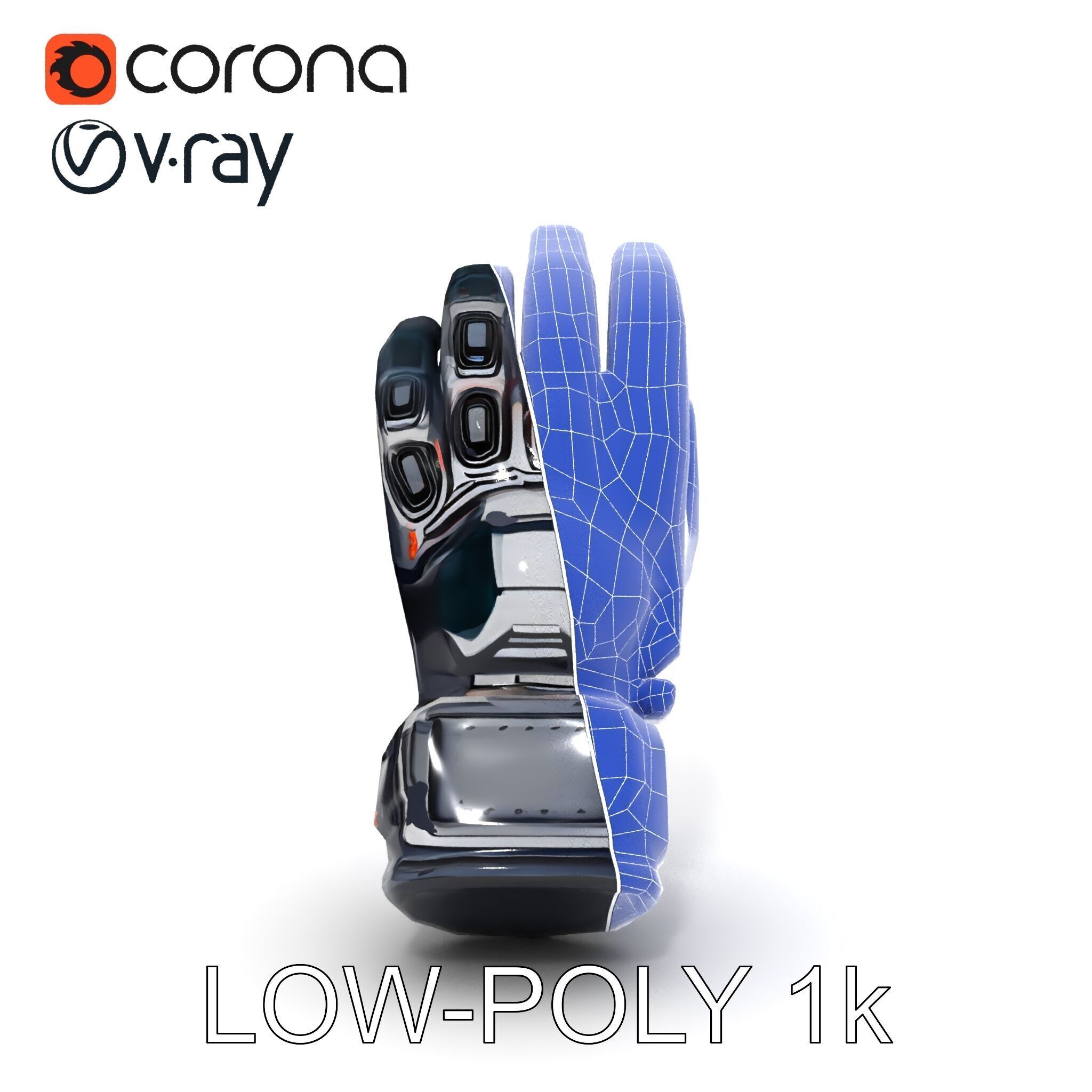 Futuristic Tech Glove Model Pack Low-poly 3D model_34