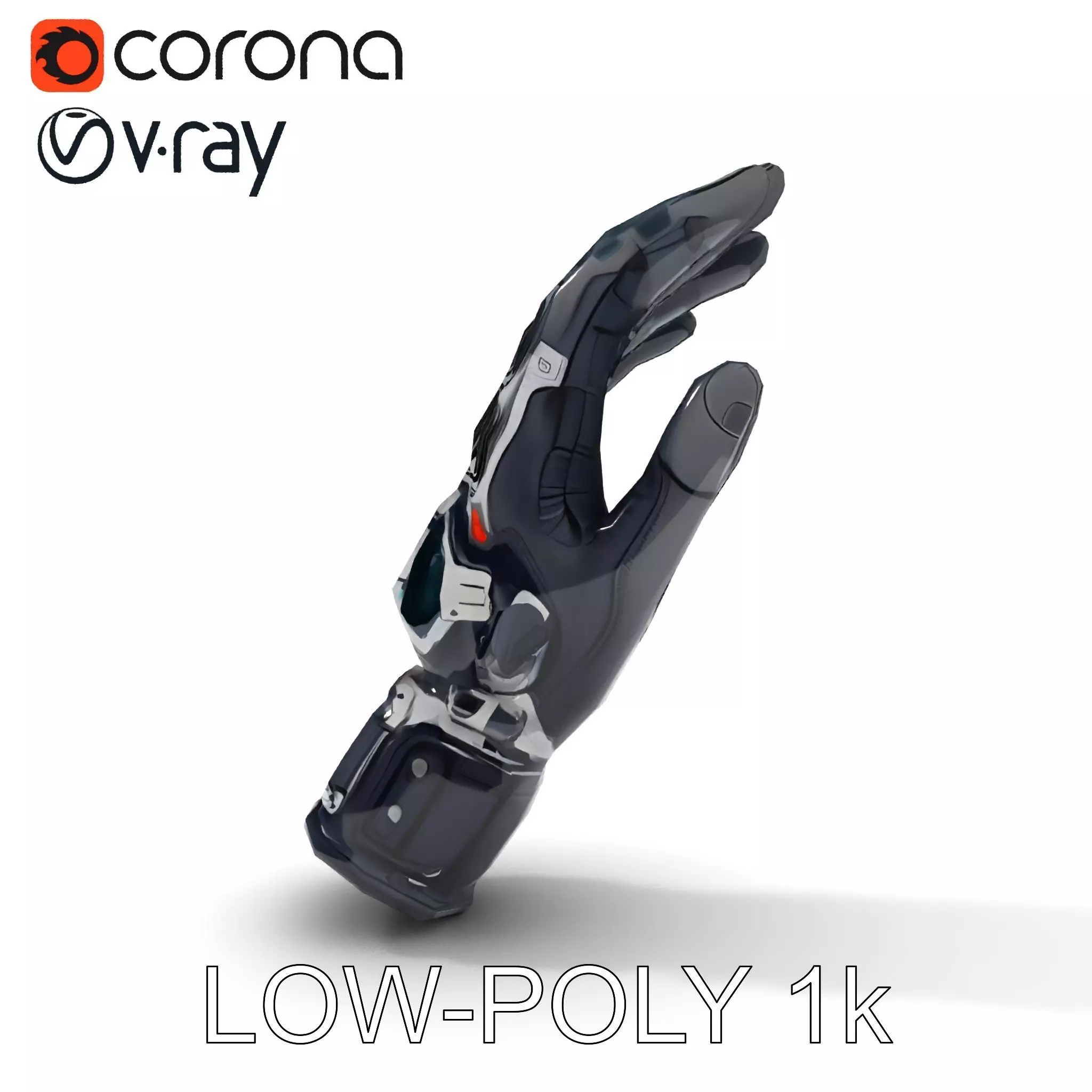Futuristic Tech Glove Model Pack Low-poly 3D model_0