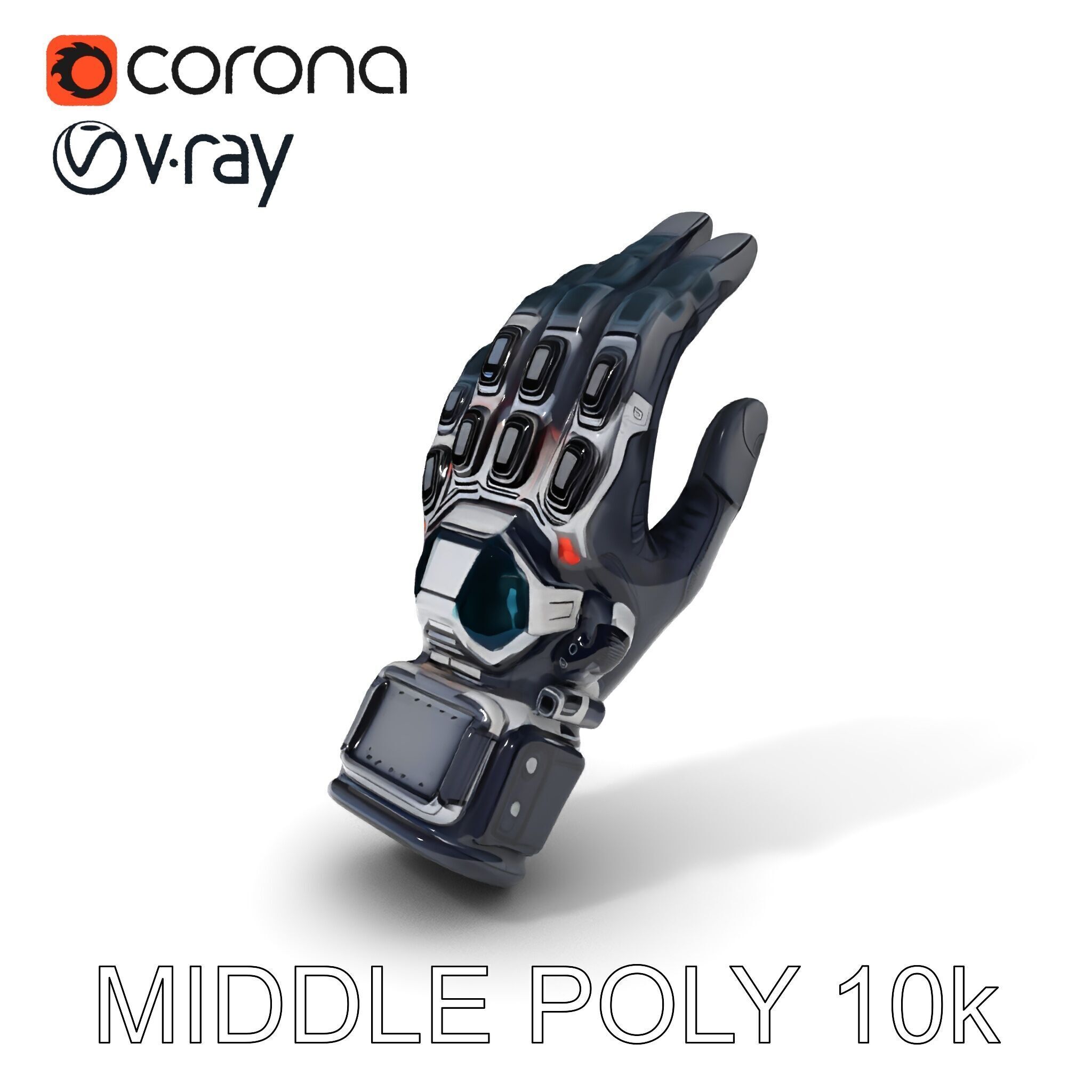 Futuristic Tech Glove Model Pack Low-poly 3D model_6