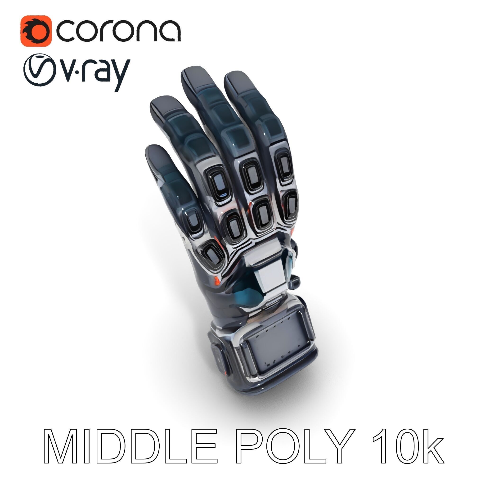 Futuristic Tech Glove Model Pack Low-poly 3D model_24