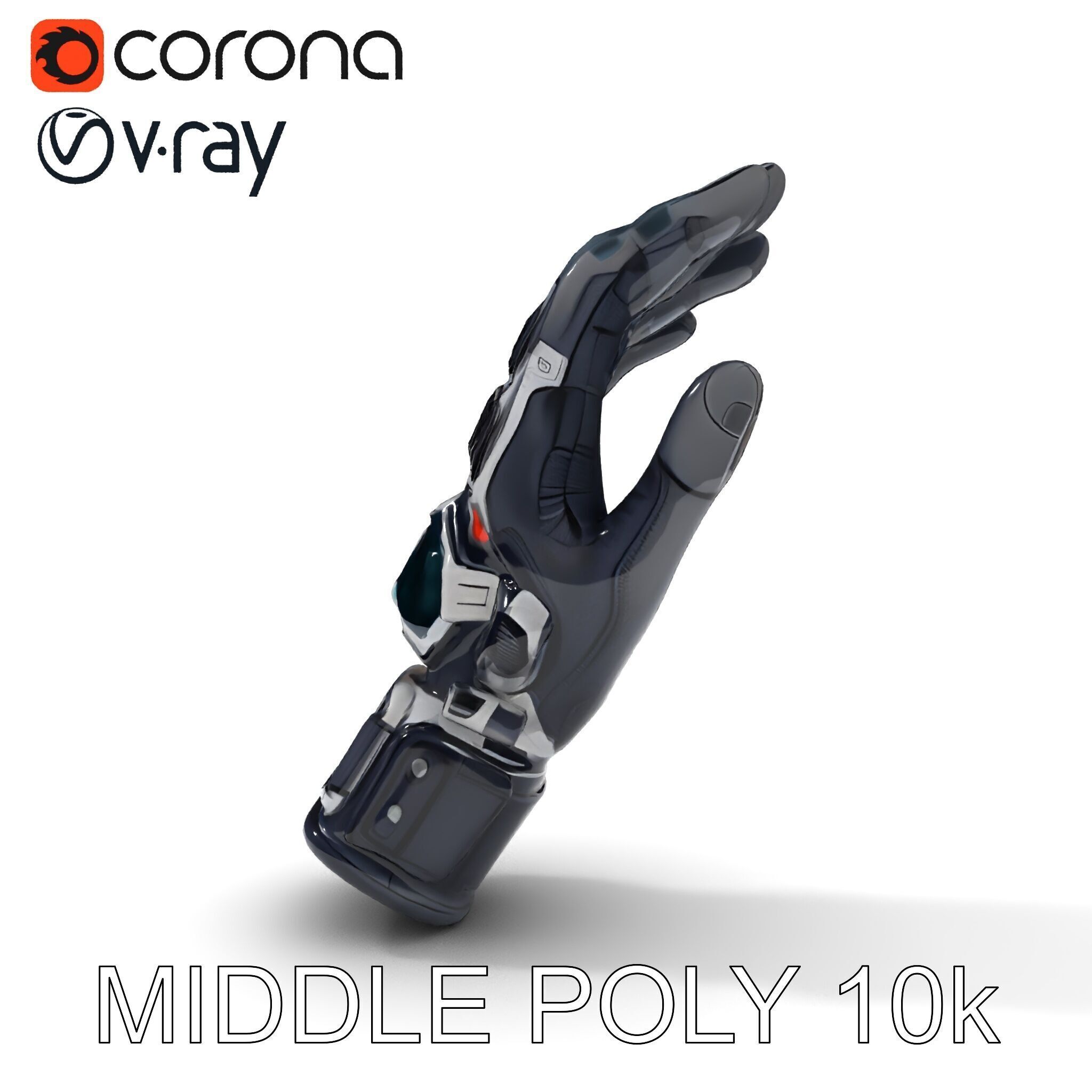 Futuristic Tech Glove Model Pack Low-poly 3D model_20