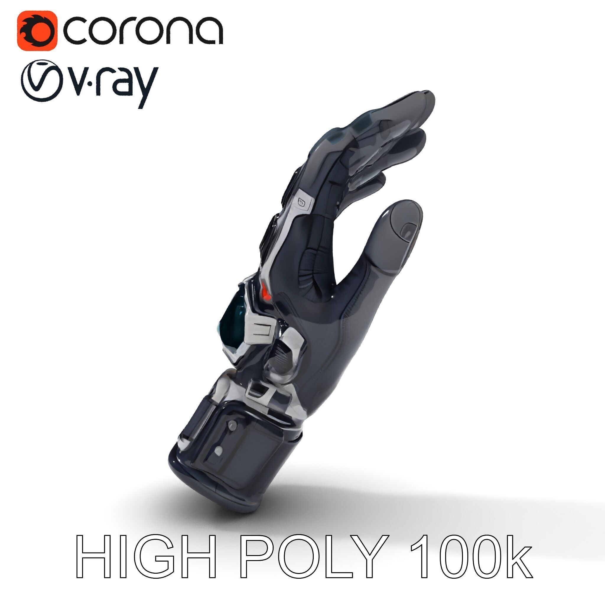 Futuristic Tech Glove Model Pack Low-poly 3D model_30