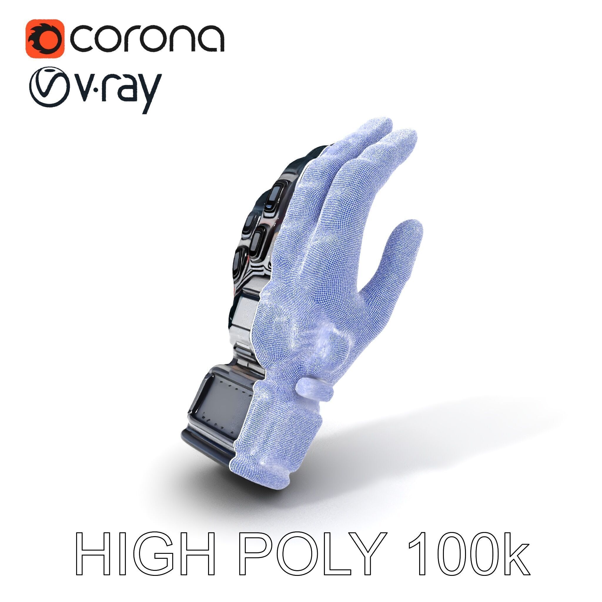 Futuristic Tech Glove Model Pack Low-poly 3D model_29