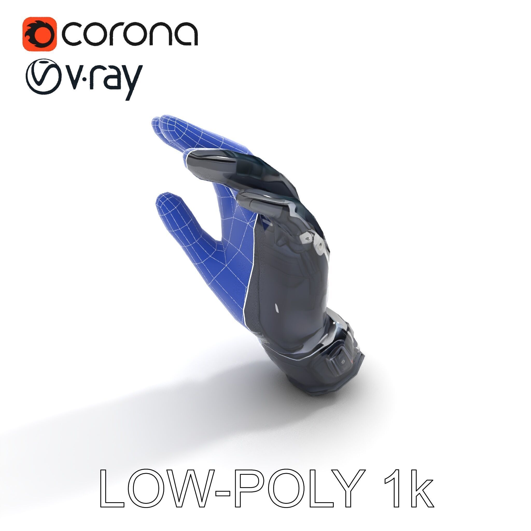 Futuristic Tech Glove Model Pack Low-poly 3D model_5
