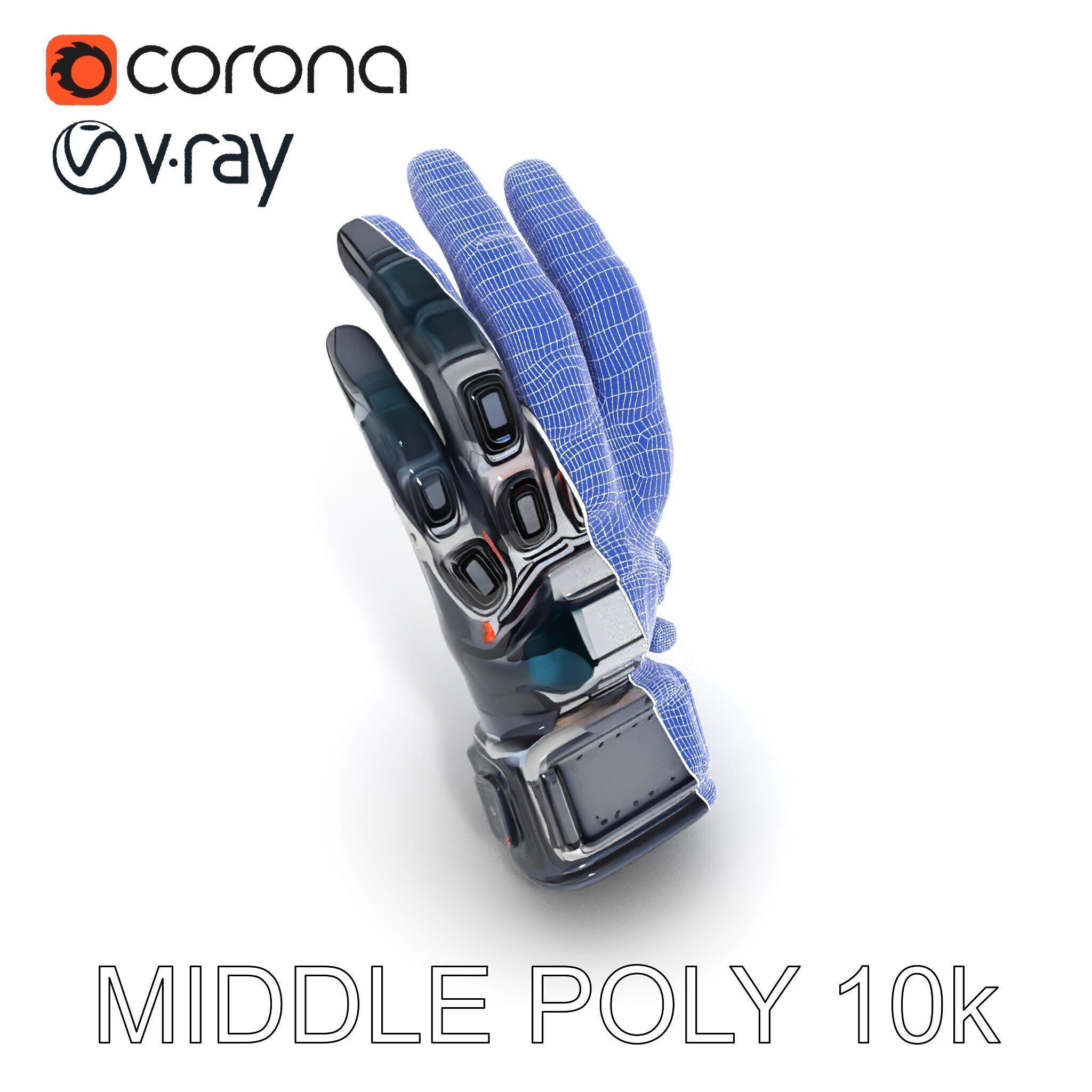 Futuristic Tech Glove Model Pack Low-poly 3D model_21