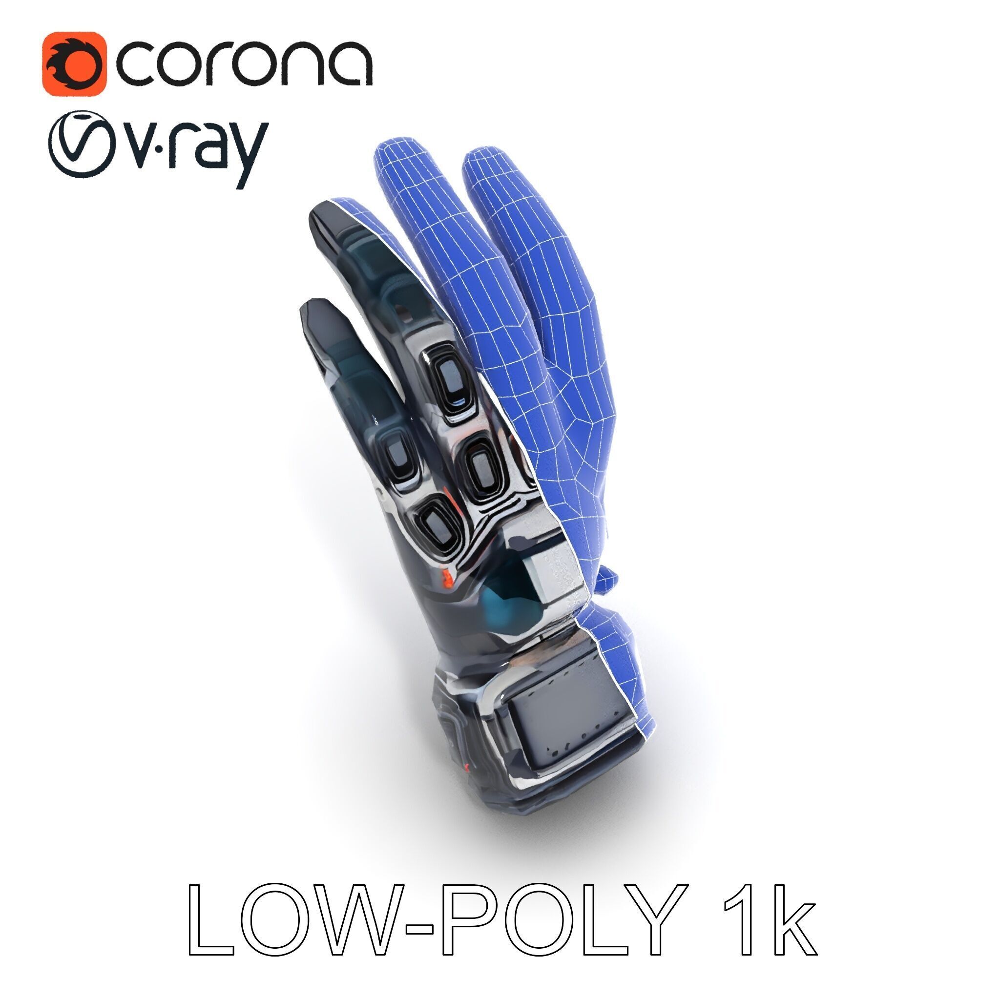 Futuristic Tech Glove Model Pack Low-poly 3D model_22