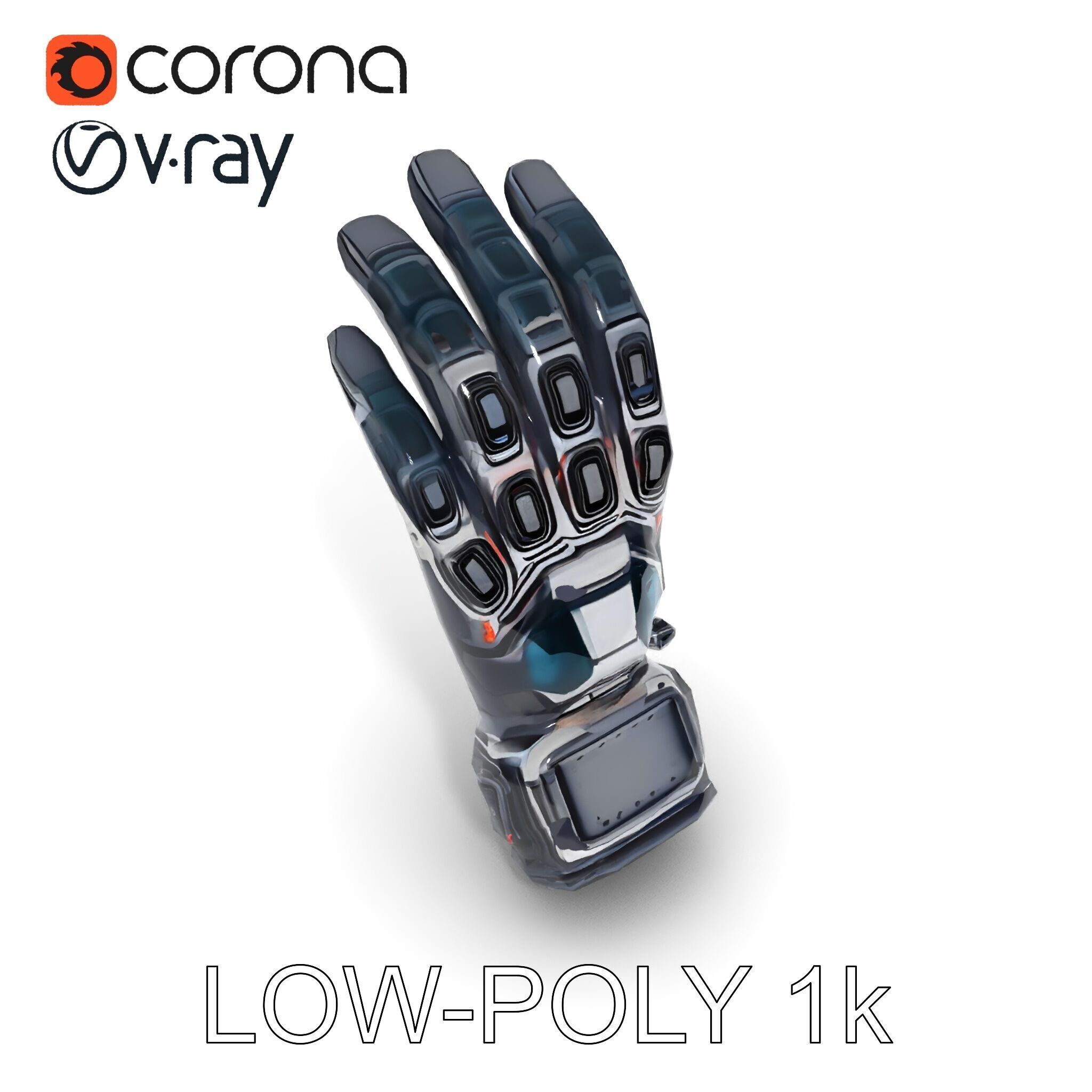 Futuristic Tech Glove Model Pack Low-poly 3D model_23