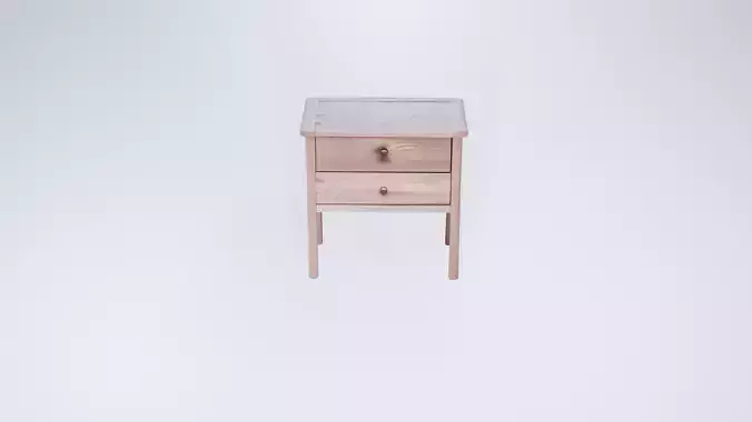 Low Poly Minimalist Nightstand - Stylized Static Model