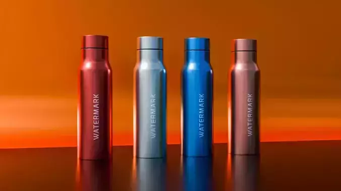 Steel Water Bottle 3D Model