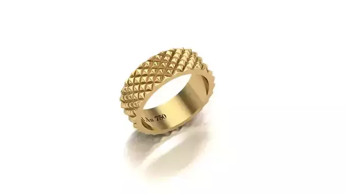 Geometric Gold Band with Textured Design 