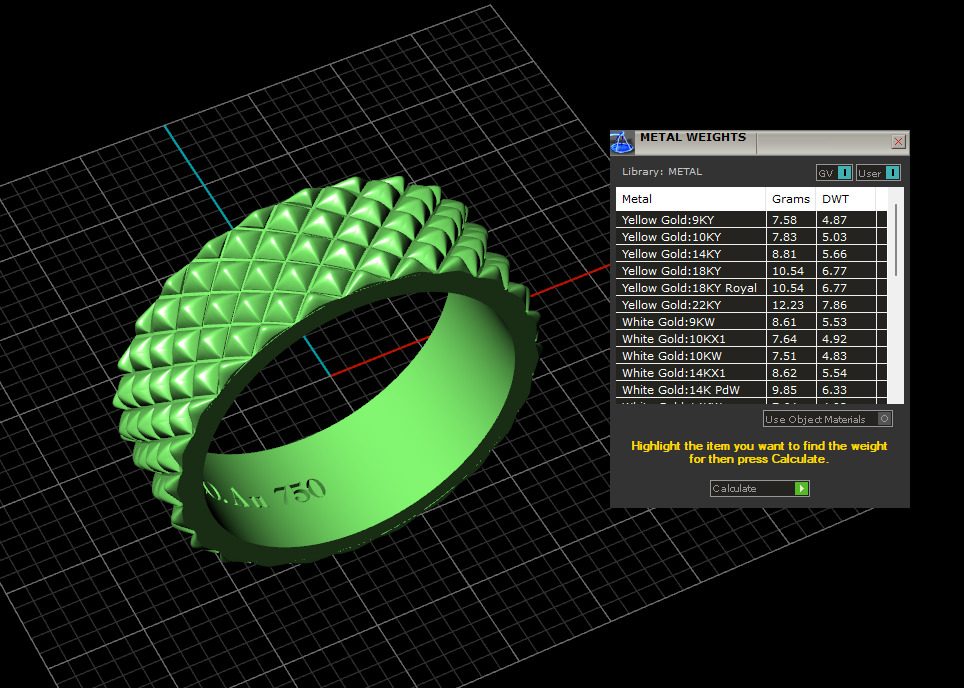Geometric Gold Band with Textured Design  3D print model_4