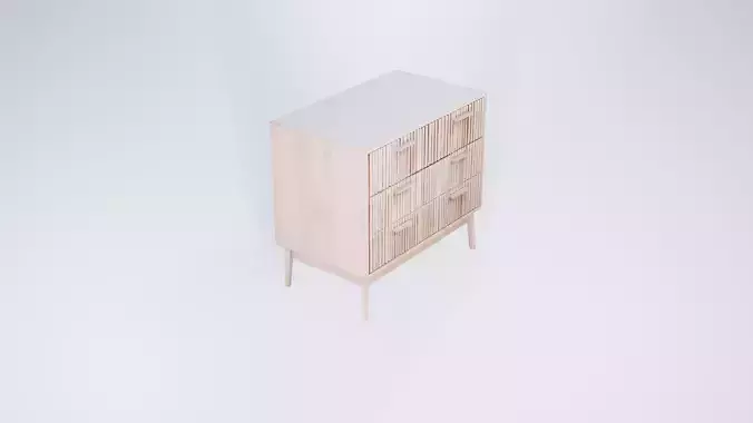 Low Poly Drawer Shelf Unit - Compact Stylized Static Model