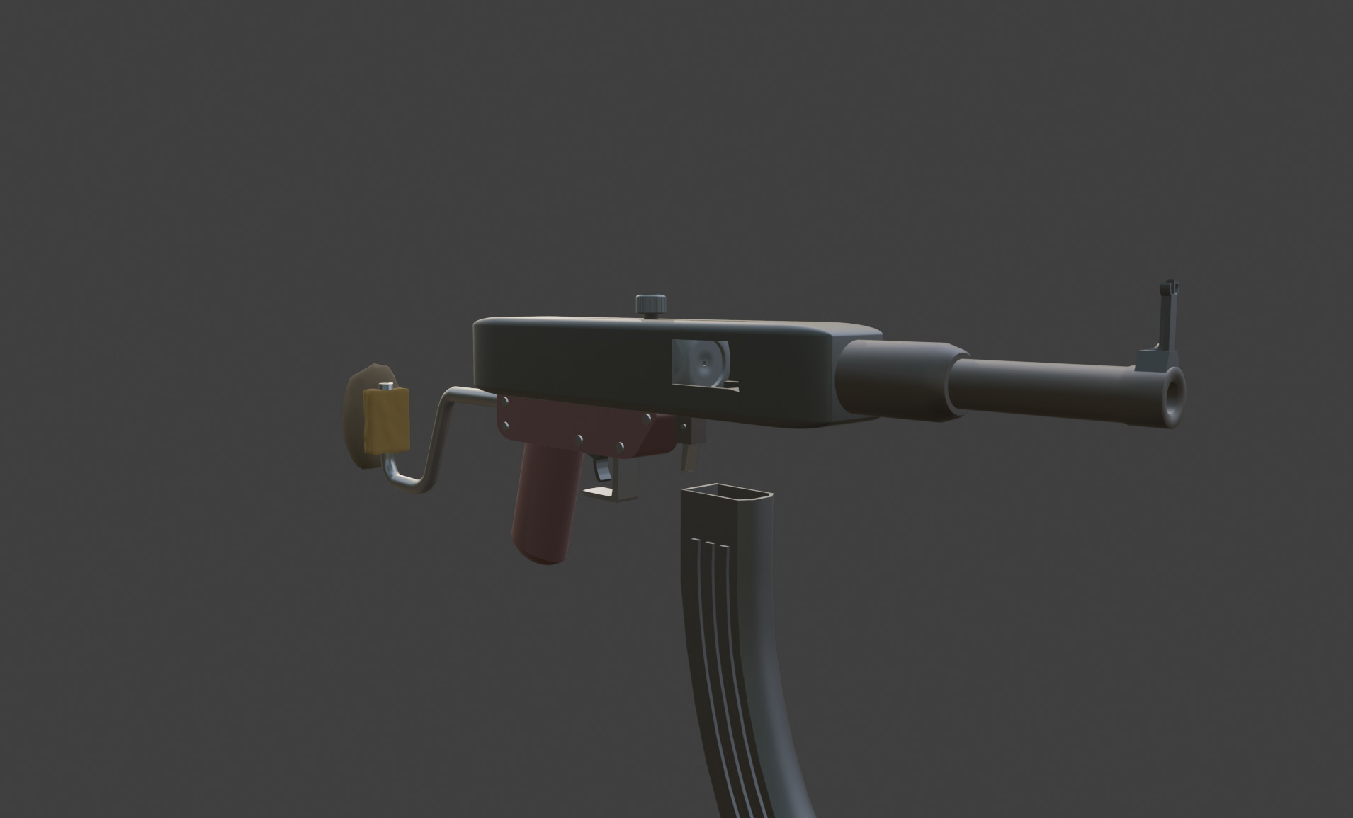 homemade Kalashnikov assault rifle Low-poly 3D model_4