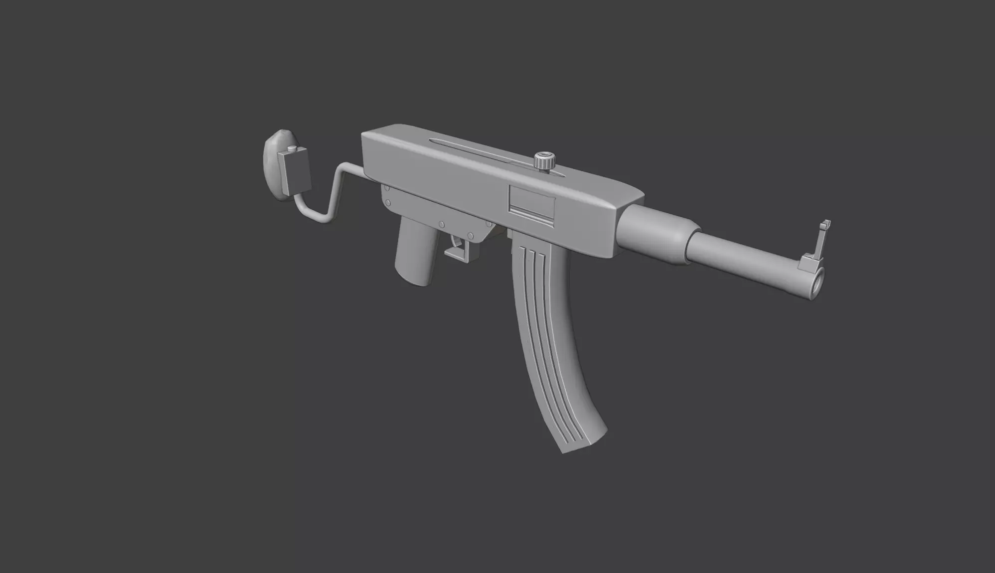 homemade Kalashnikov assault rifle Low-poly 3D model_0