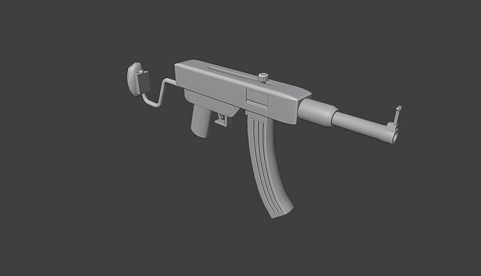 homemade Kalashnikov assault rifle Low-poly 3D model