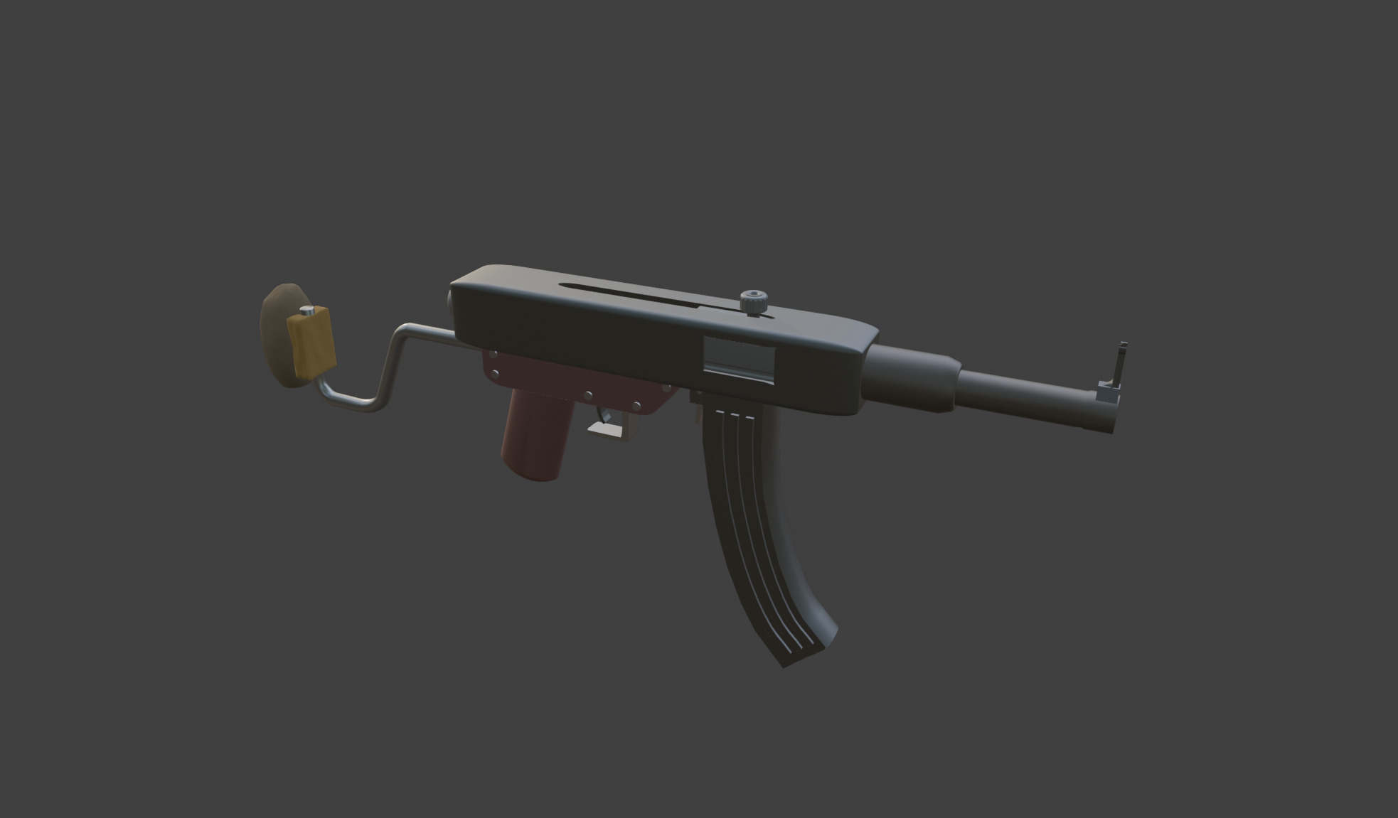 homemade Kalashnikov assault rifle Low-poly 3D model_2