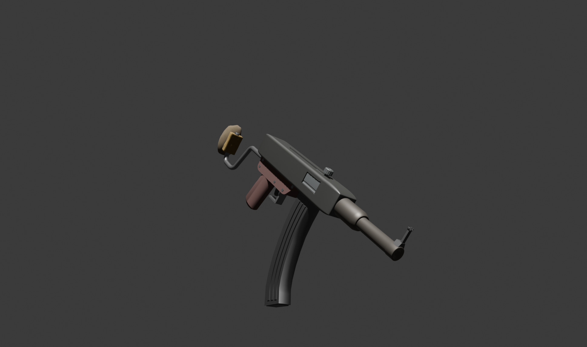 homemade Kalashnikov assault rifle Low-poly 3D model_6