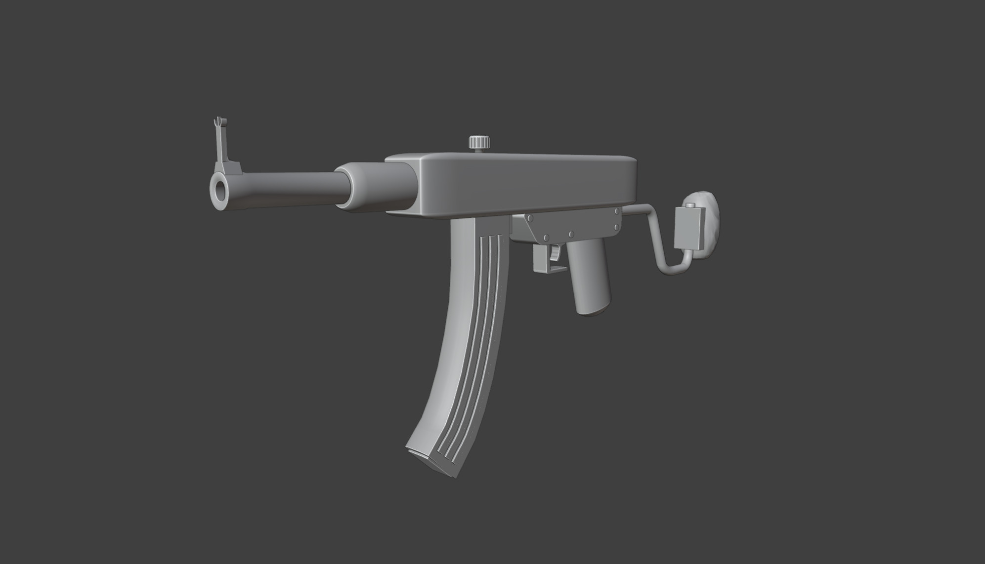 homemade Kalashnikov assault rifle Low-poly 3D model_1