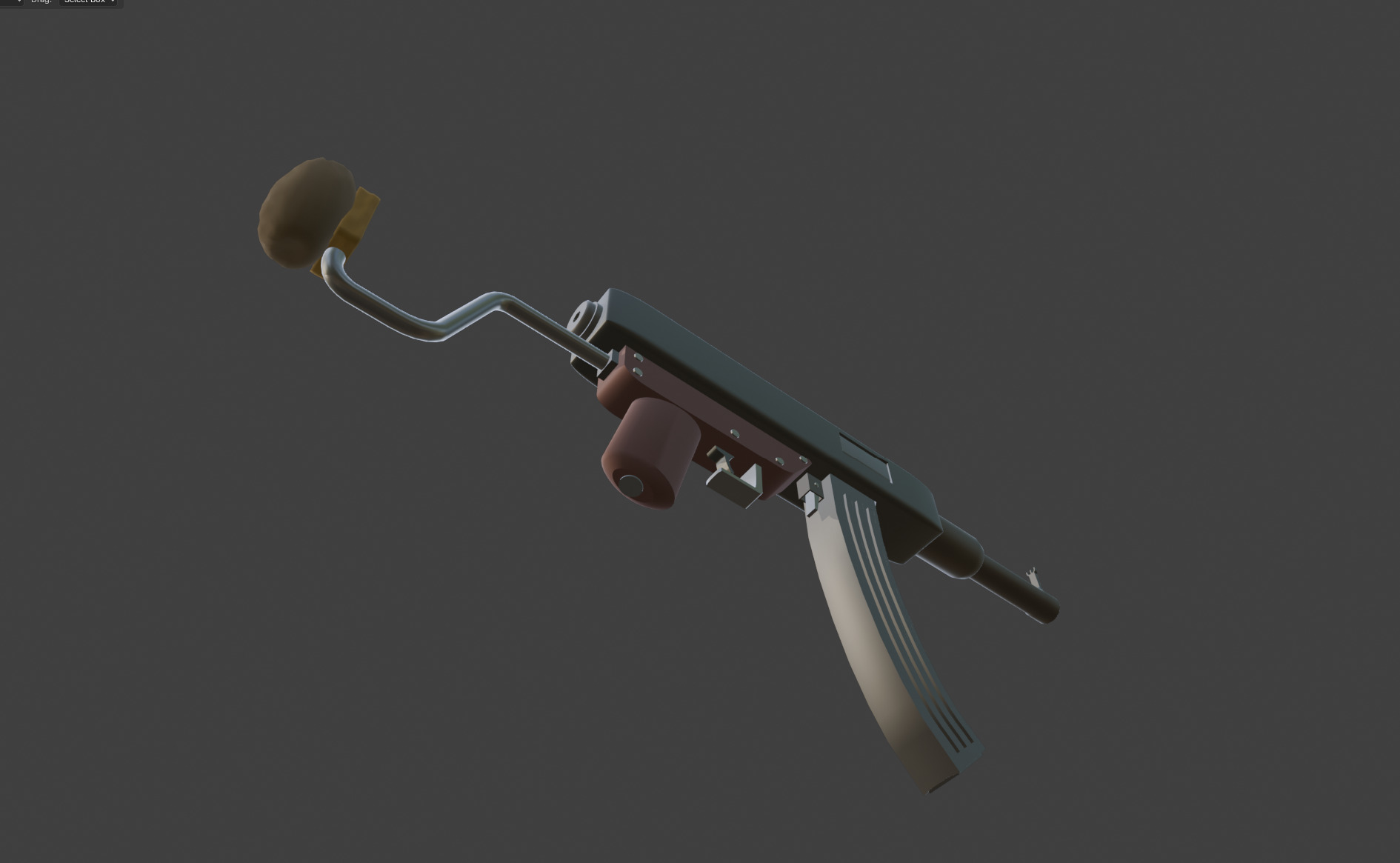 homemade Kalashnikov assault rifle Low-poly 3D model_3