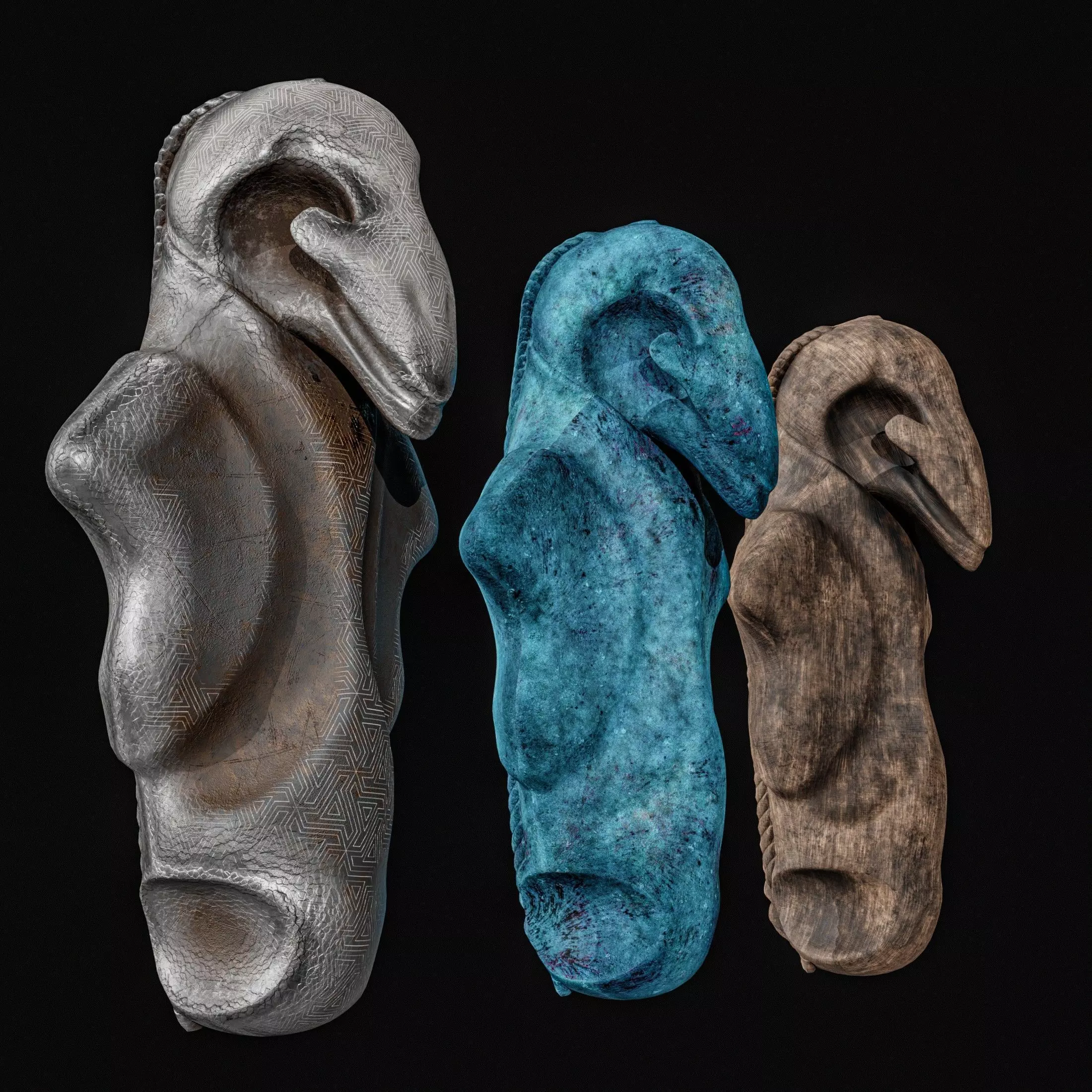 Sci-Fi Relic 3 Pack Low-poly 3D model