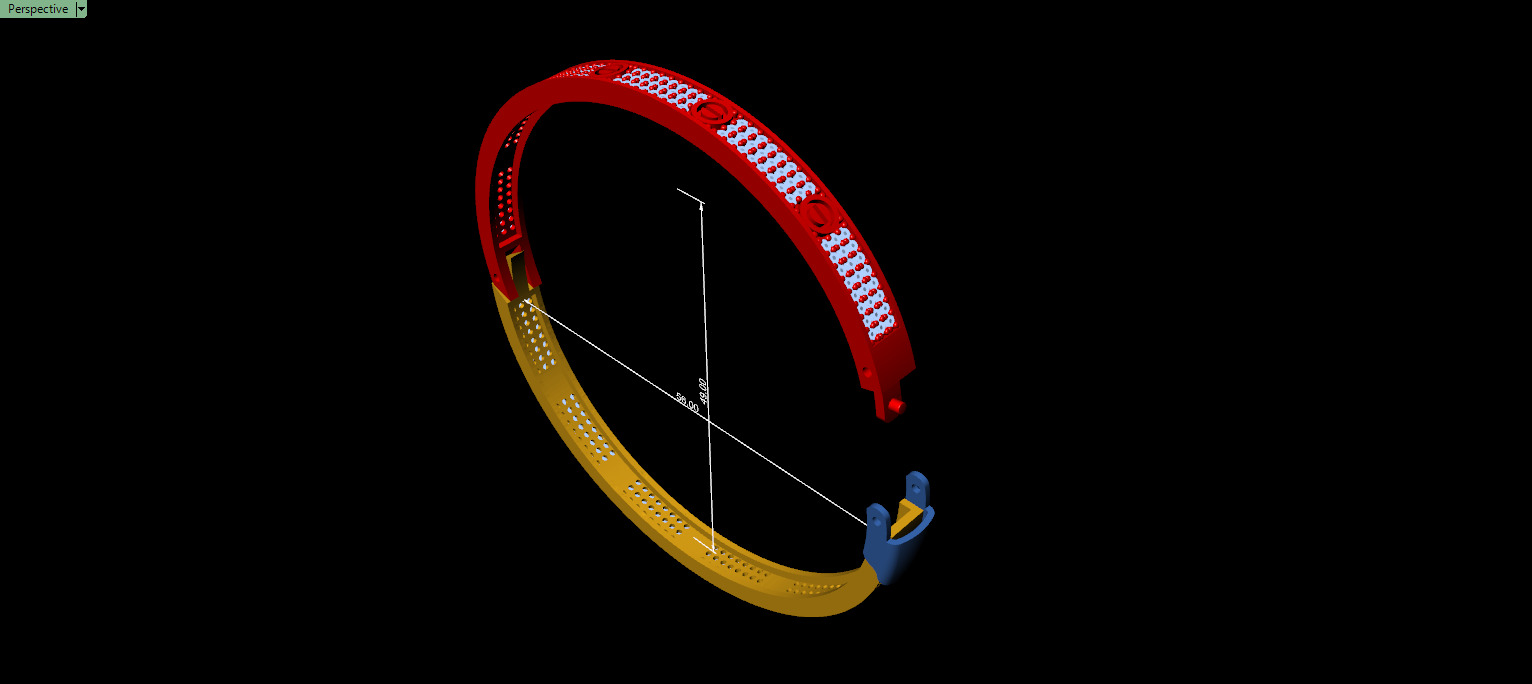 Triple Row Diamond Bracelet - FULL LOCK  3D print model_8