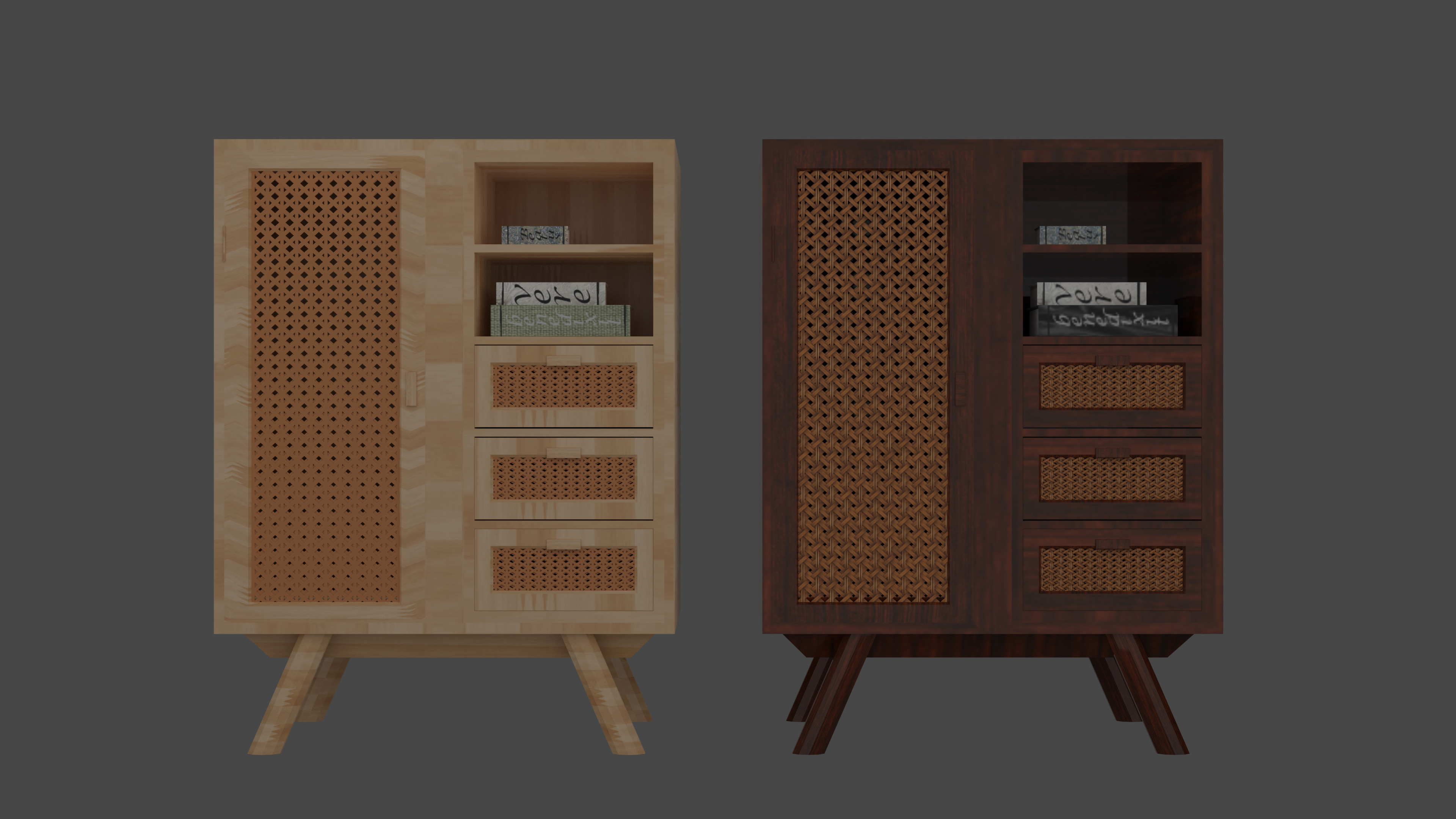 Five Types of Rattan Furniture 3D model_1