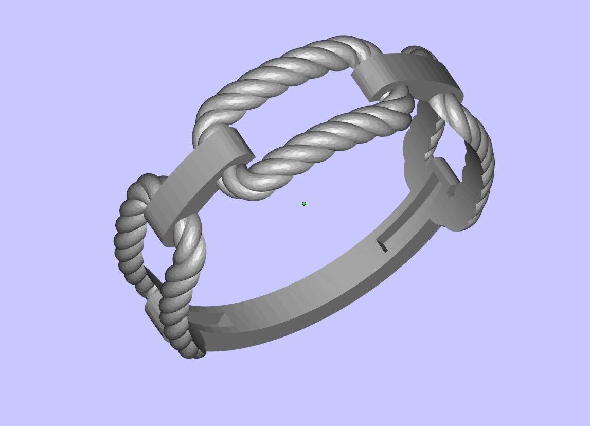 Rope Ring 3D print model_1