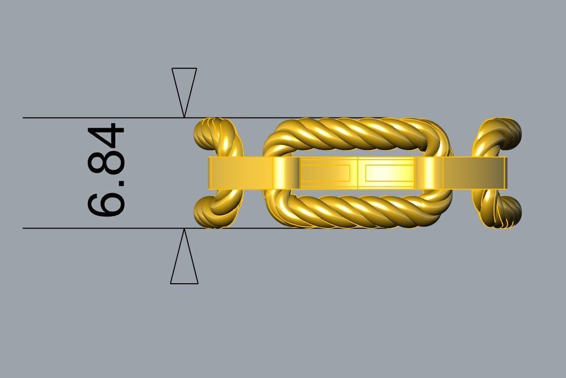 Rope Ring 3D print model_2