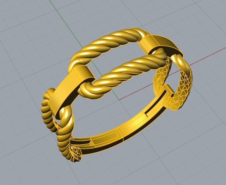 Rope Ring 3D print model_3