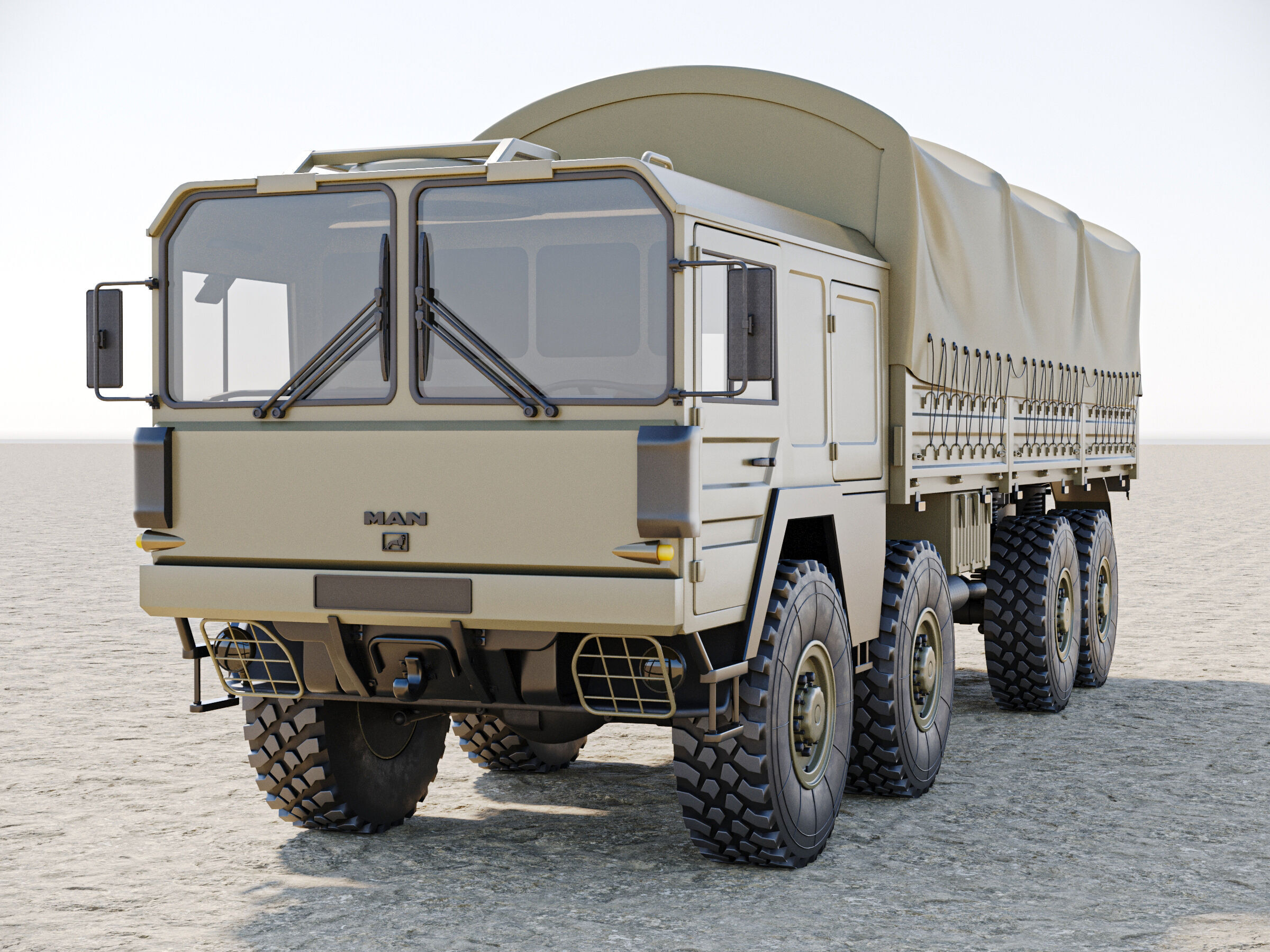 MAN KAT1 8x8 Military Truck 3D Model - Tactical Army Vehicle  3D model_11