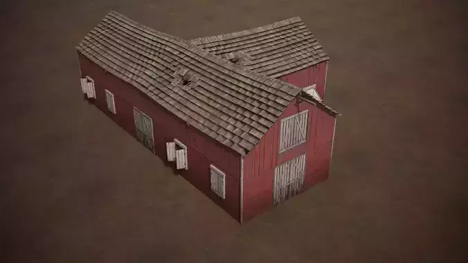 Barn Cattle Shed Farm Shelter Village Farmhouse With Interior  3