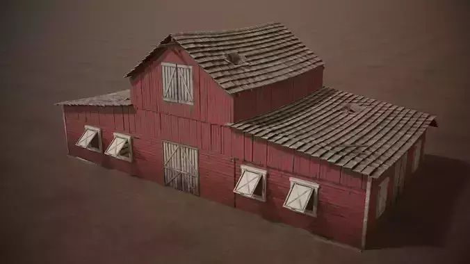 Barn Cattle Shed Farm Shelter Village Farmhouse With Interior  4