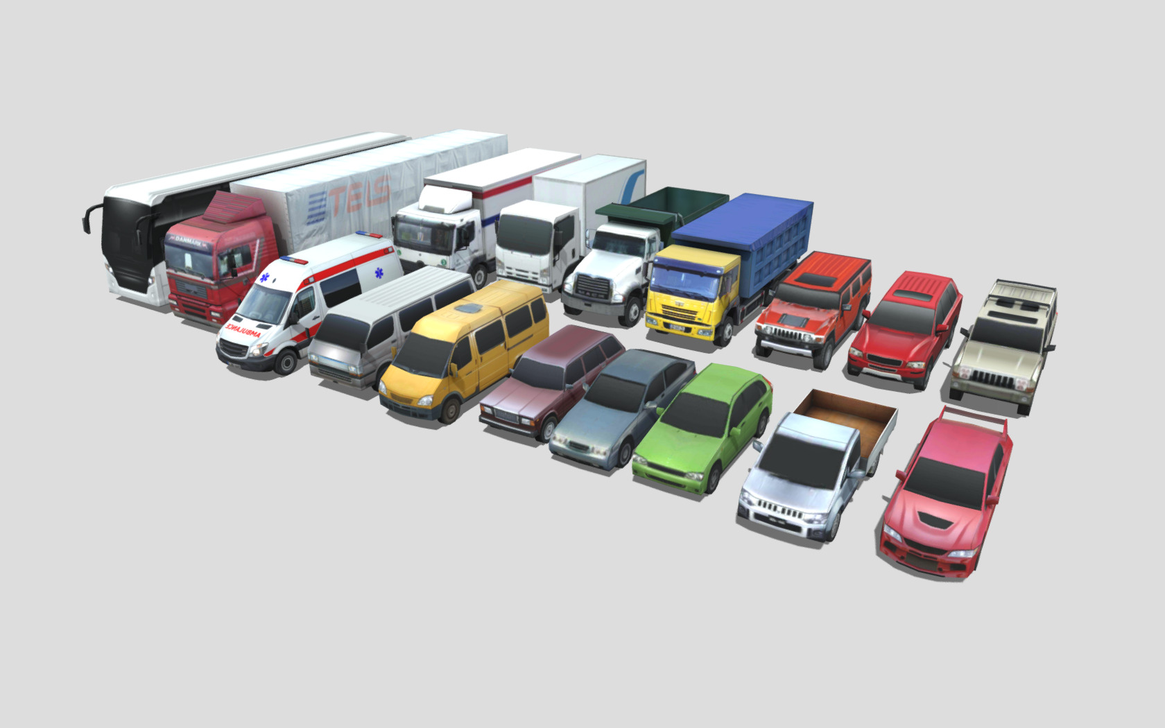 Vehicle Pack Lowpoly Low-poly 3D model_3
