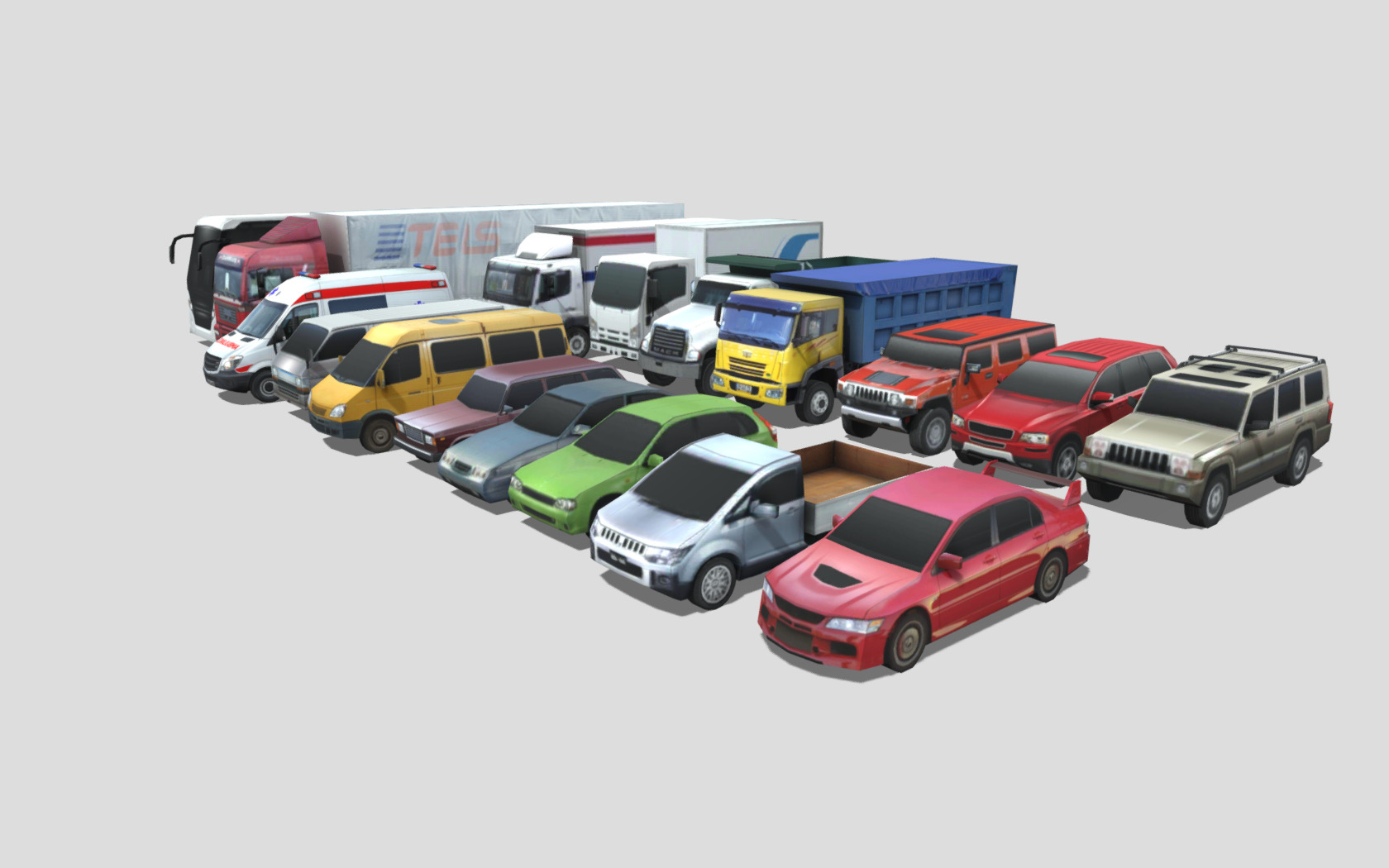 Vehicle Pack Lowpoly Low-poly 3D model_8