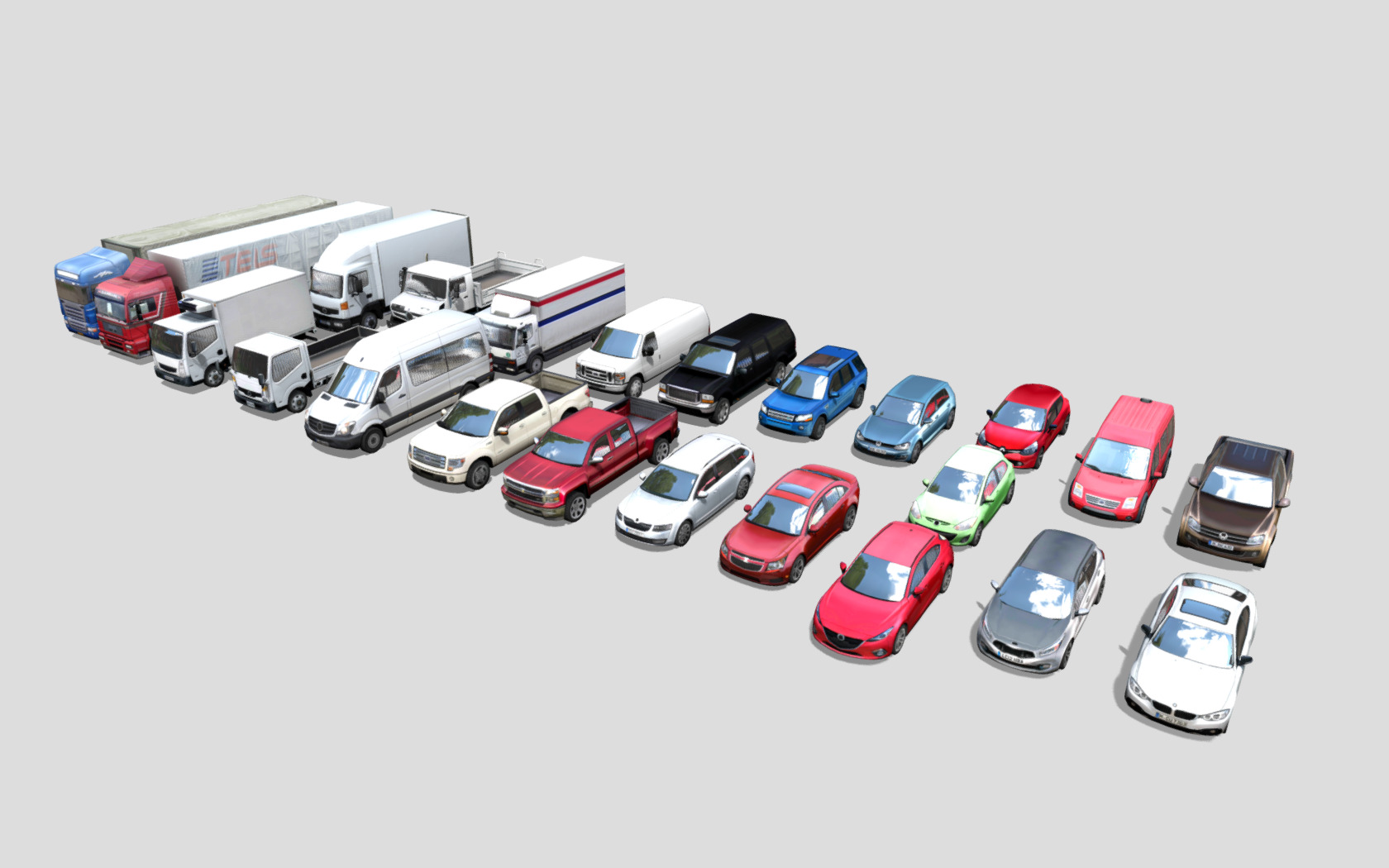 Vehicle Pack Lowpoly Low-poly 3D model_1