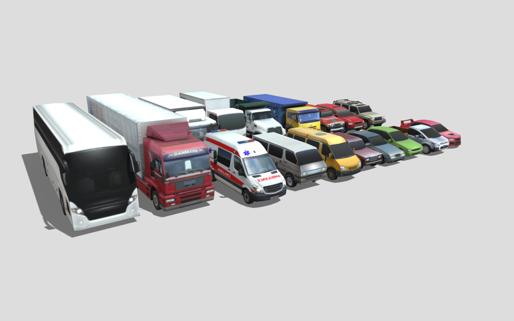 Vehicle Pack Lowpoly Low-poly 3D model_9