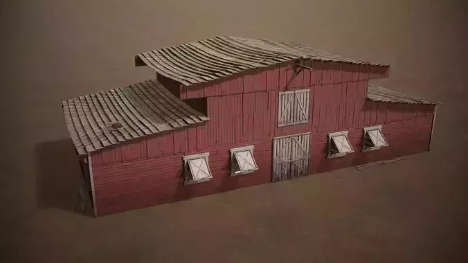 Barn Cattle Shed Farm Shelter Village Farmhouse With Interior  6