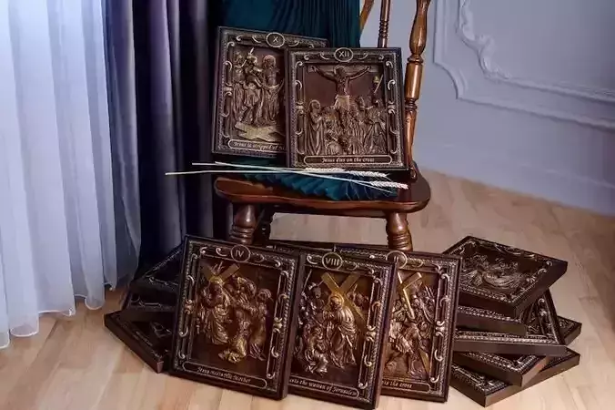 14 stations of the cross digital files 3D print model