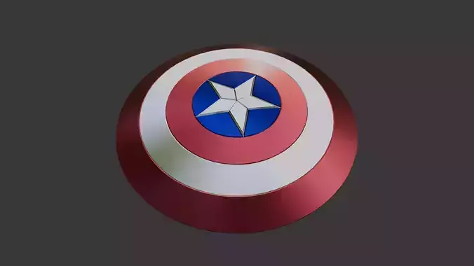 Captain America Shield  Stylized 3D Model  Game Ready Prop Low-poly 3D model
