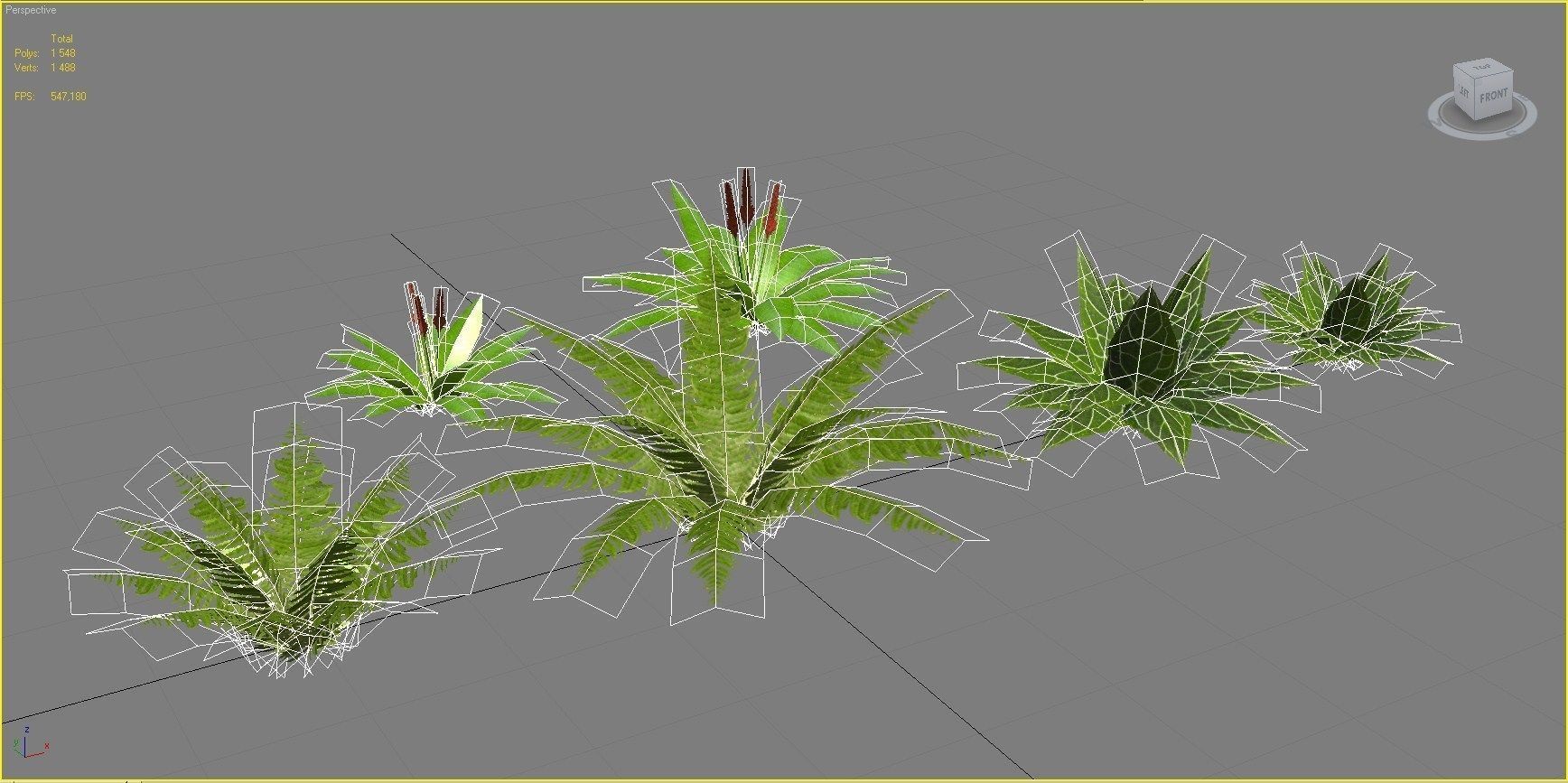 Tropical bushes low-poly Low-poly 3D model_7