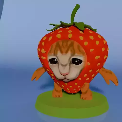 Strawberry Cat 3D print model 3D print model